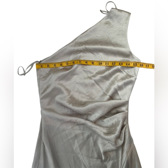 Bec + Bridge Champagne Gray One Shoulder Gown Cocktail Prom Dress 4 S - Picture 6 of 16